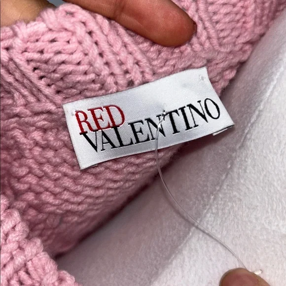 Red Valentino Pink Open-Knit Wool Blend Sweater Size M Made in Italy - Picture 2 of 11